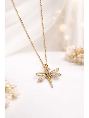 Gold Renkli Çelik Yusufçuk Kolye