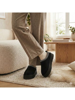 Gür Moda Içi Kürklü Ortopedik Hafif Kaymaz Taban Sıcak Tutan Terlik- Ayakkabı Süet