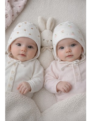 %100 Pamuk 2'li Ters Dikiş Bebek Bere