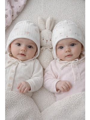 %100 Pamuk 2'li Ters Dikiş Bebek Bere