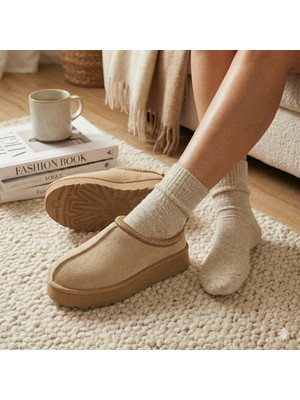 Gür Moda Içi Kürklü Ortopedik Hafif Kaymaz Taban Sıcak Tutan Terlik- Ayakkabı Süet