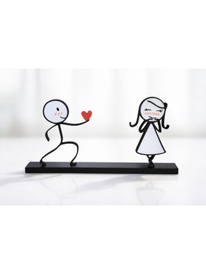 M&D Design Sevgililer Günü Hediyesi Romantik Çift Figürü – Aşk Temalı Dekoratif Masa Üstü Biblo