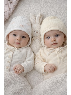 %100 Pamuk 2'li Ters Dikiş Bebek Bere