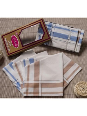 Elif Mira Sarı Kutulu 46X46 cm 12 Adet Kumaş Mendil-Gsk 07