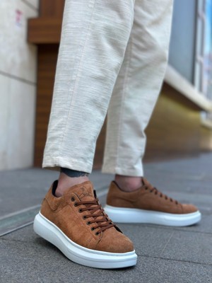 Baybonza BA0547 Boa Kalın Yüksek Taban Taba Süet Bağcıklı Spor Erkek Ayakkabı