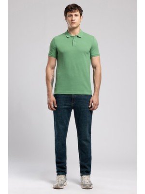 Lee Cooper Marco Normal Bel Dar Kesim Düz Paça Yeşil Erkek Jean Pantolon