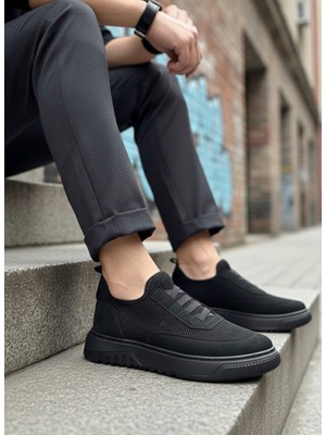 Baybonza BA0911 Özel Örme Triko Deri Tozu Detaylı Günlük Spor Ayakkabı