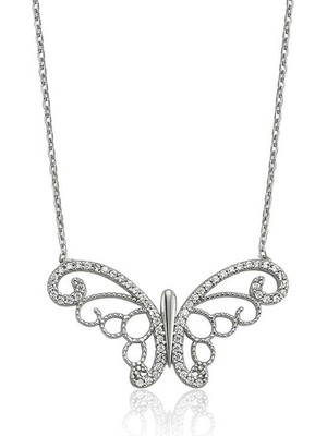 Marsilyan 925 Ayar Gümüş Kelebek Bayan Kolye PT2610083 (72)