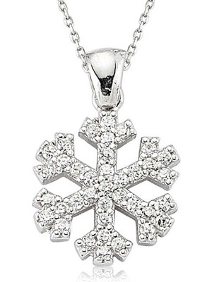 Marsilyan 925 Ayar Gümüş Kar Tanesi Kadın Gümüş Kolye SET101106P (72)