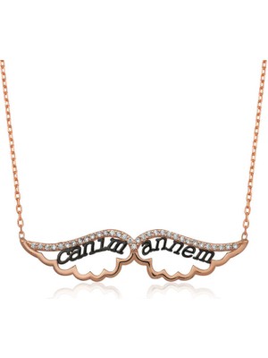 Marsilyan 925 Ayar Gümüş Melek Canım Annem Kadın Gümüş Kolye PT2610718 (72)