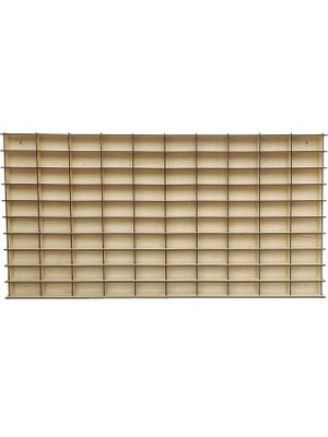 Shop A Way Ahşap 1/64 Hobi Araba Rafı Yatay 100 Araçlık (Akçaağaç, Mdf)