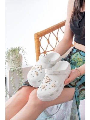 Nmoda Kadın Deniz Sabo Sandalet 5 cm Topuklu EVA Malzeme ile Hafif ve Konforlu Kullanım