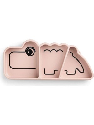 Done By Deer Done by Deer - Croco - Vakumlu Bölmeli Silikon Tabak - Pembe