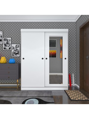 Kenzlife Portmanto Ayakkabılık Plevne Aynalı Mat Beyaz 180*140*50 Suntalam 24 Çift Ayakkabı Kapasitesi