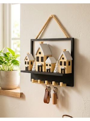 Bayan Rottenmeier Saray Silüeti Duvar Askılı Anahtarlık - Anahtarlık Askısı-Duvar Anahtarlığı (25X20 Cm)