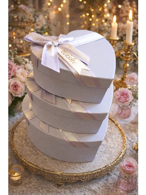 Ecoflex Kalp Kurdeleli Hediye Kutusu Boş 3 Lü