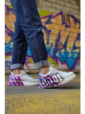 Die Grup CH254  Cbt Pittura Erkek Ayakkabı 486 Pembe / Mavı Cool DIEGRP-RSNAV34