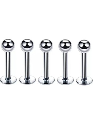 Jaida Moda 316L Cerrahi Çelik Gümüş Renk 5li Set Tragus Helix Piercing