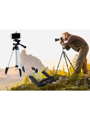 FRY Tripod : Telefon ve Kamera Tutucu Ayak + Telefon Tutucu - 105CM