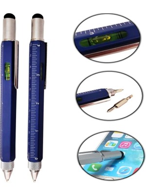 MiraLive Cetvelli Tornavidali Su Terazili Ilginç Dokunmatik Mimar Mavi Kalem