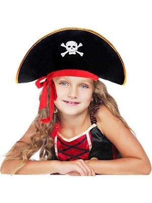 Just Cheap Store Kaptan Jack Kadife Çocuk Boy Korsan Şapkası