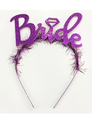 MiraLive Mor Renk Bekarlığa Veda Italik Yazı Alyanslı Bride Taç