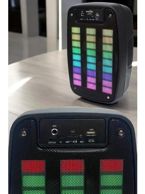 Bluetooth Hoparlör Rgb Işıklı USB Sd Kart Girişli Taşınabilir - Lisinya