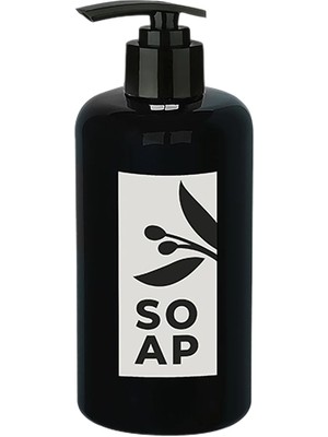 FRY Sıvı Sabunluk Yuvarlak Plastik Pompalı 500 ml - Siyah