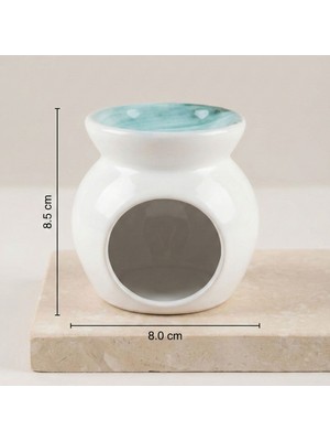 Odrius Modern Seramik Buhurdanlık - Özel Turkuaz Sırlı Koku Yayıcı - Tealight Mumluk ve Aromaterapi Objesi