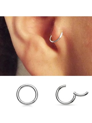 Jaida Moda Unisex 316L Cerrahi Çelik Kilitli Halka Tragus, Helix, Burun, Kıkırdak Piercing