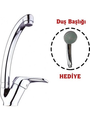 Epilons Mix Kuğu Mutfak Evye Batarya + Duş Başlığı Hediyeli