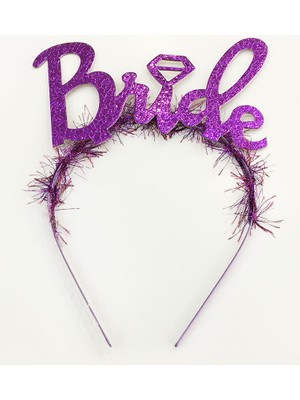 Mor Renk Bekarlığa Veda Italik Yazı Alyanslı Bride Taç (5224)