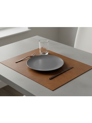 Steliza Kolay Silinebilen 2li Deri Amerikan Servis  Dikdörtgen