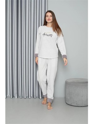 İlk El Grup Polar Kadın Pijama Takımı Ekru IEG-ÇKRS34