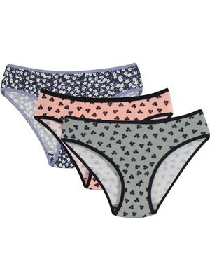 İlk El Grup Kadın 3'lü Külot Lacivert - Somon - Yeşil IEG-ÇKRS34