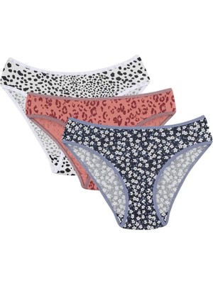 İlk El Grup Kadın 3'lü Külot Lacivert - Gri - Somon IEG-ÇKRS34