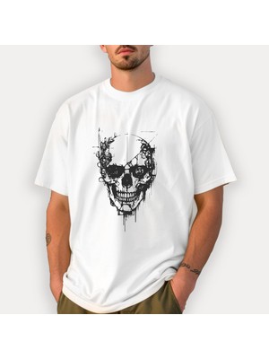 Kidilia Kuru Kafa Tasarımlı %100 Pamuku Bisiklet Yaka Unisex T-Shirt Model 3