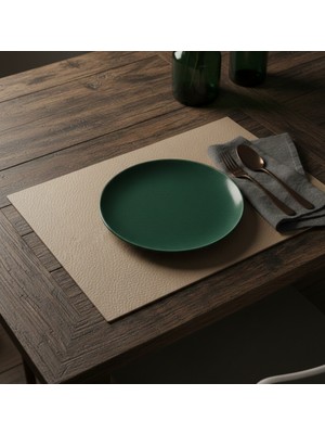 Steliza Kolay Silinebilen 2li Deri Amerikan Servis  Dikdörtgen