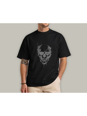 Kidilia Kuru Kafa Tasarımlı %100 Pamuku Bisiklet Yaka Unisex T-Shirt Model 3