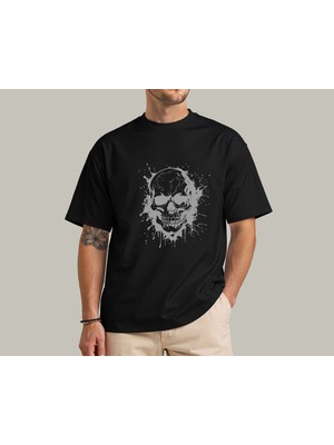 Kidilia Kuru Kafa Tasarımlı %100 Pamuku Bisiklet Yaka Unisex T-Shirt Model 2