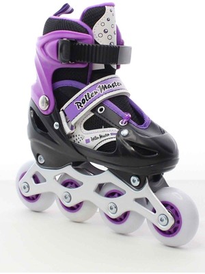 Depomiks Avm Mor Paten Işıklı Silikon Teker Ayarlanabilir Metal Gövde Çocuk Alıştırma Pateni 2 Fonksiyon