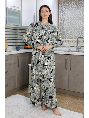 İlk El Grup Kadın Uzun Kol Penye Gecelik Ev Elbisesi Suyeşili IEG-ÇKRS34