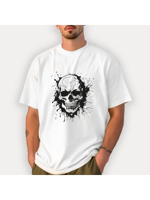 Kidilia Kuru Kafa Tasarımlı %100 Pamuku Bisiklet Yaka Unisex T-Shirt Model 2