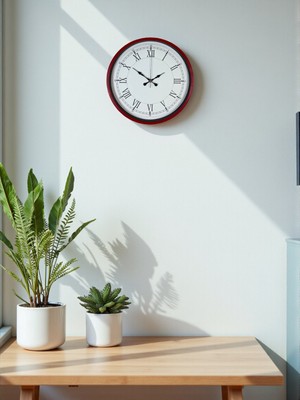 Essemag Zentime 36 cm Kırmızı Dekoratif Duvar Saati