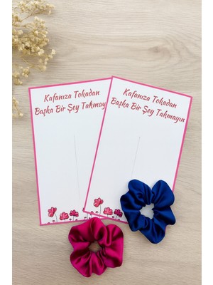 Emtory Home 10 Adet Kesikli Toka Kartı- Kalın Kuşe (5986) Bandana Kartı - 9X14CM -  Pembe Çiçekli - Toka Yoktur