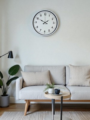 Essemag Zentime 36 cm Beyaz Dekoratif Duvar Saati