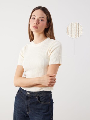 Lc Waikiki Yeni Sezon Bisiklet Yaka Dokulu Kadın Triko Kazak