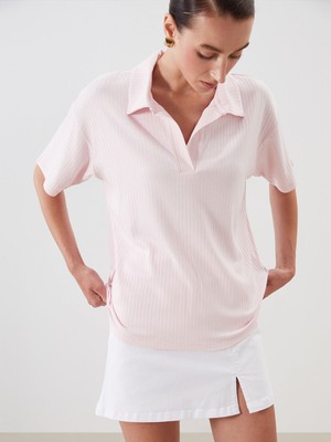 Lc Waikiki Yeni Sezon Polo Yaka Dokulu Kadın Tişört