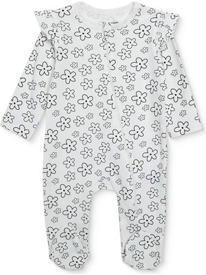 Hellobaby Hellobaby, Kız, Patikli Tulum, Çiçek Baskılı, Fermuarlı, Bisiklet Yaka, Uzun, Uzun Kol