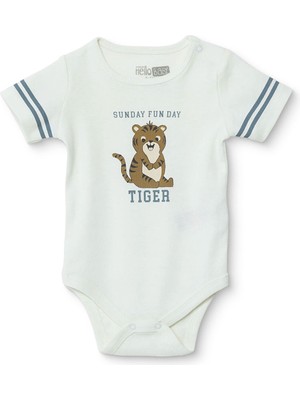 Hellobaby Hellobaby, Erkek, Kısa Kol Body, Hayvan Baskılı, Çıtçıtlı, Bisiklet Yaka, Kısa Kol